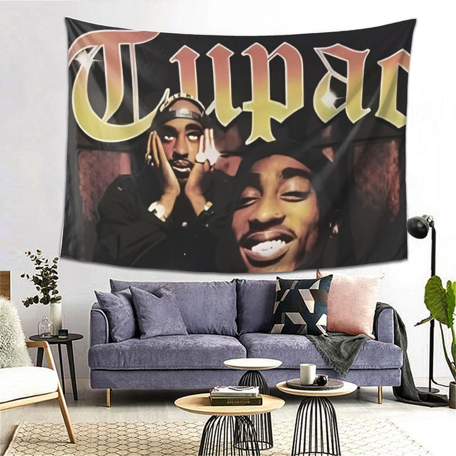 Tupac Shakur Hip Hop Wandteppich von JMG Household Supplies, bunter Rapper Wandbehang aus Polyester, B/H: 40 x 60 cm - Bild 2