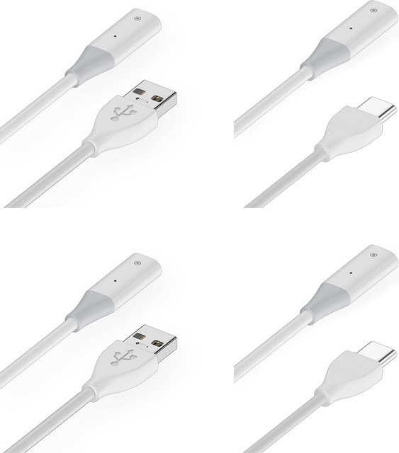 Apple Stylus-Ladekabel USB-A auf USB-C Verlängerung für Apple Pencil 1. Generation, Weiß - Bild 1