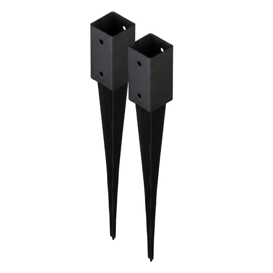 HOLLMAX 2er Set Einschlaghülse Bodenhülse Schwarz für Vierkantpfosten 71 mm - Bild 2