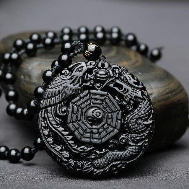 YIRAN Jewelry Anhänger Obsidian, Schwarz, Unisex - Bild 1