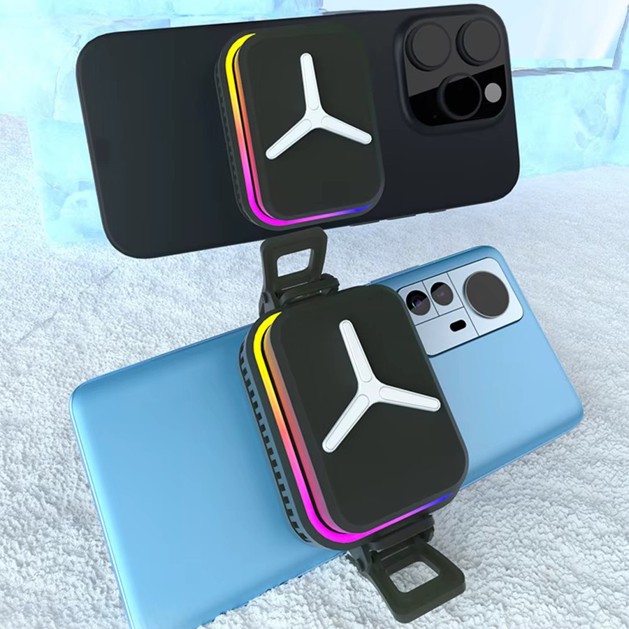 AMORUS Magnetischer Smartphone-Kühler mit 15W Halbleitertechnologie, RGB-Beleuchtung und Rückenclip für Gaming-Smartphones in Schwarz oder Weiß - Bild 4