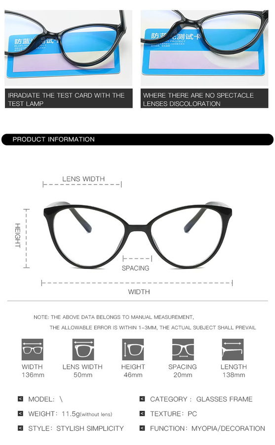 Shange WFJia Korrektionsbrille Cat-Eye, Vollrand, transparent, Damen - Bild 5