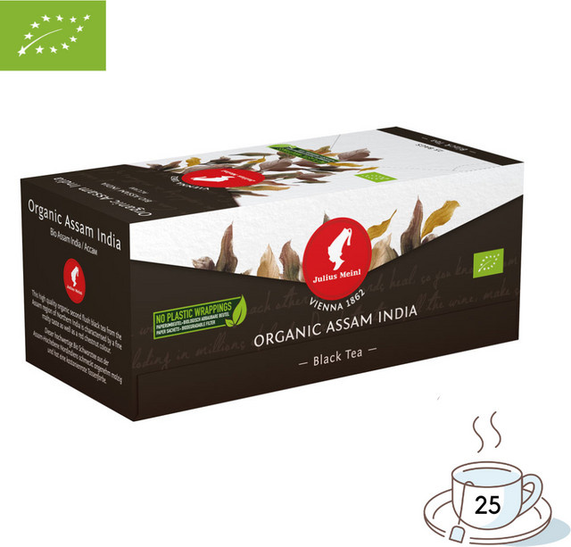 Julius Meinl Assam India, Schwarztee, Teebeutel, 25 Stück, 43,75g - Bild 1