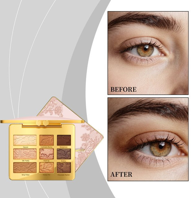 zephoco Lidschatten-Palette, 9 Farben, Erdtöne, matt, schimmernd, glitzernd - Bild 1