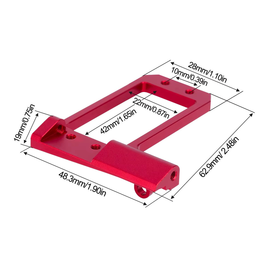 MALOM RC Aluminium-BTA-Servohalterung und 4-Link-Adapter, Zubehör, Rot - Bild 2