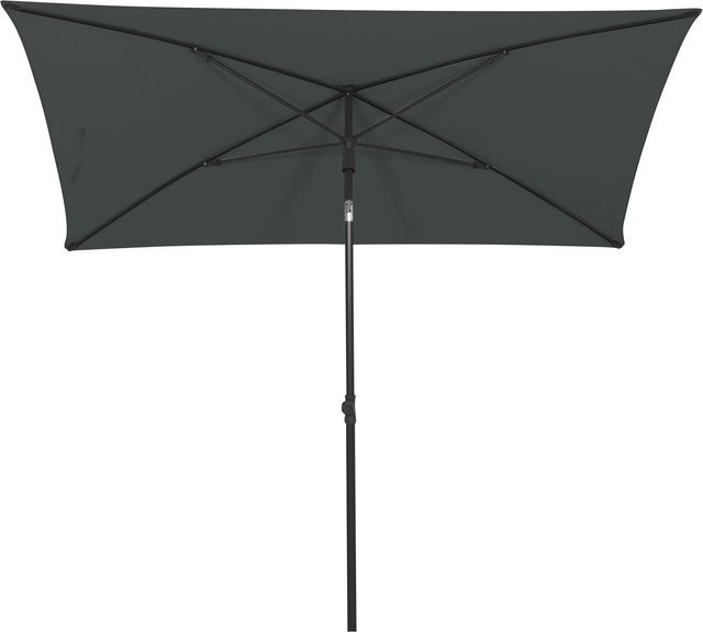 Siena Garden Marktschirm City Mittelstockschirm aus Stahl und Polyester in Grau/Anthrazit mit UPF 50+ Schutz, B/T: 210 x 140 cm - Bild 1