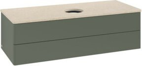 V&B Waschtischunterschrank Antao mit Beleuchtung, Grau lackiert, B/T/H: 120 x 50 x 36 cm - Bild 1