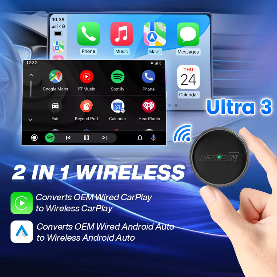 CarlinKit Wireless CarPlay Box Mini Ultra 3 kabelloser CarPlay Adapter in Schwarz mit Wi-Fi und Bluetooth - Bild 2