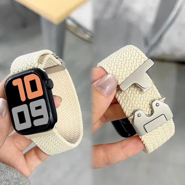 Uhrenarmband Geflochtene Solo-Loop, Weiß, Textil/NATO, Unisex - Bild 1