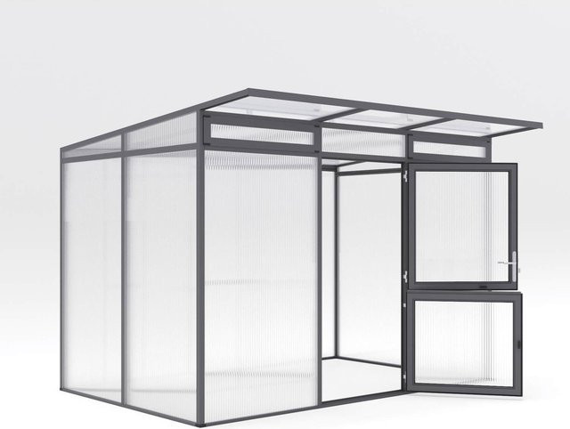 KGT Gewächshaus Santini II in Anthrazit-Grau mit 6,1 m² Fläche und 16 mm HKP - Bild 1