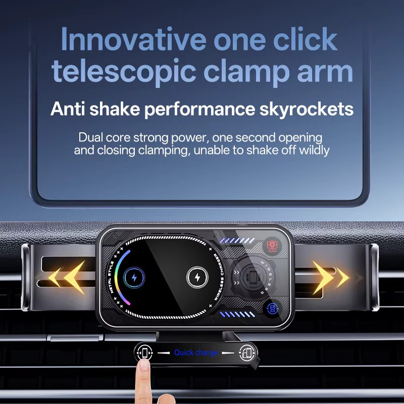 Samsung Kabellose Schnellladehalterung für Auto Luftauslass oder Armaturenbrett, Schwarz, Passend für Samsung Galaxy Z Fold 7/6/5/4 und Z Flip 7/6/5/4 - Bild 2