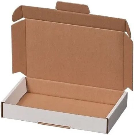 PROREGAL Maxibriefkarton 100 Stück, Weiß, B/T/H: 22,5 x 15,5 x 4,5 cm, wiederverschließbar mit Fingerlochgriff - Bild 1
