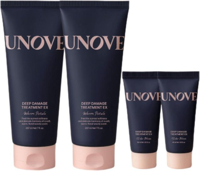 Unove EX Double Up Set Tiefenpflegebehandlung Creme, Warm Petal, 207ml x 2 + 40ml x 2 - Bild 1