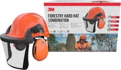 3M Schutzhelm-Set in Schwarz und Orange mit Kapselgehörschutz, Netzvisier und UV-Sensor nach EN 397 - Bild 1