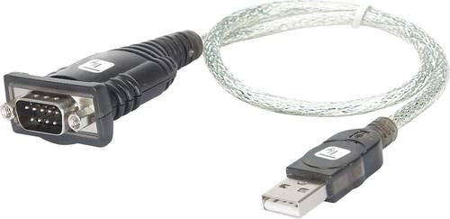 TECHly USB 2.0 auf Seriell Adapter mit USB-A und D-SUB 9-pol Stecker, Schwarz, Länge: 45 cm - Bild 1