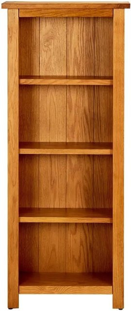 vidaXL Bücherregal aus Massivholz und MDF in Eiche Optik, Braun, 4 Fächer, B/T/H: 45 x 22 x 110 cm - Bild 1