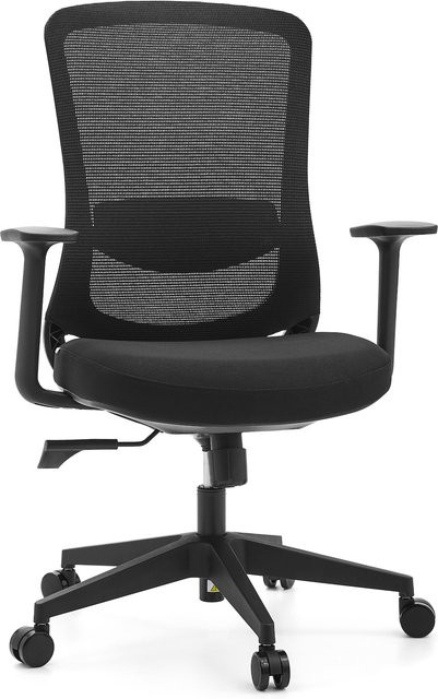 hjh OFFICE Home Office Bürostuhl Sedito in Schwarz mit Armlehnen aus Stoff und Netzstoff - Bild 1
