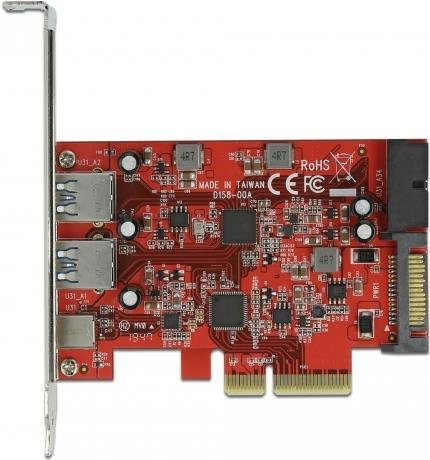 Delock USB Erweiterungskarte PCIe x4 mit 1x USB-C, 2x USB-A und 1x internem USB-Anschluss - Bild 2