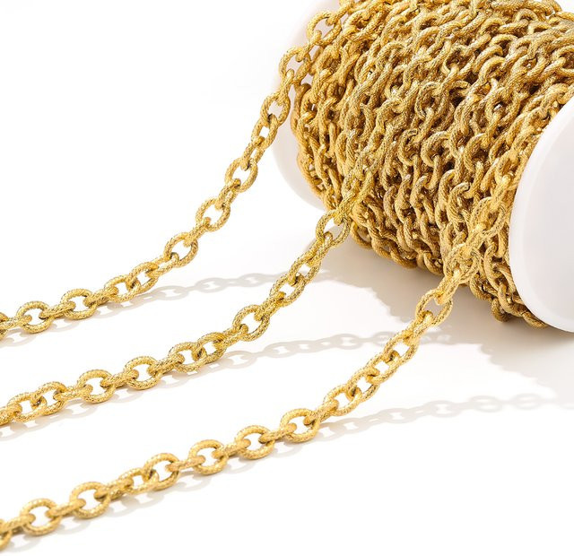 Luksteel Halskette Edelstahl, Goldfarbe, 1 Meter, 8 mm, Unisex - Bild 1