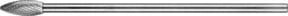 PFERD Hartmetall Frässtift Flamme B universal mittel kreuzverzahnt, Farbe: Silber, Kopf-Ø: 10 mm, Länge: 25 mm, Schaft-Ø: 6 mm, Schaft-Länge: 150 mm - Bild 1