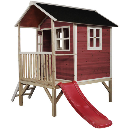EXIT Toys Loft 300 Holzspielhaus Spielturm, rot, B/H/T: 190 x 215 x 269 cm - Bild 2