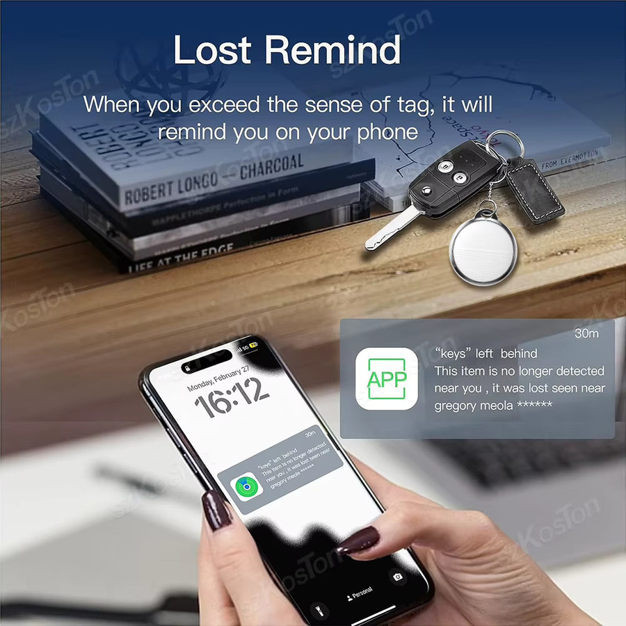 Smart Key Finder Locator GPS Tracking Gerät in Schwarz, Bluetooth-kompatibel mit Apple Find My zur Anti-Verlust Alarm Erinnerung - Bild 3