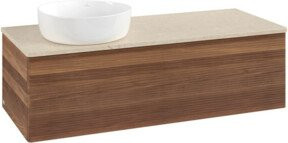 V&B Waschtischunterschrank Antao mit Frontstruktur in Walnut, B/T/H: 120 x 50 x 50 cm - Bild 1