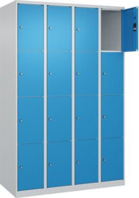 C+P Schließfachschrank Classic PLUS mit 4 Abteilen, Farbe Grau und Lichtblau, B/T/H: 120 x 50 x 185 cm - Bild 1
