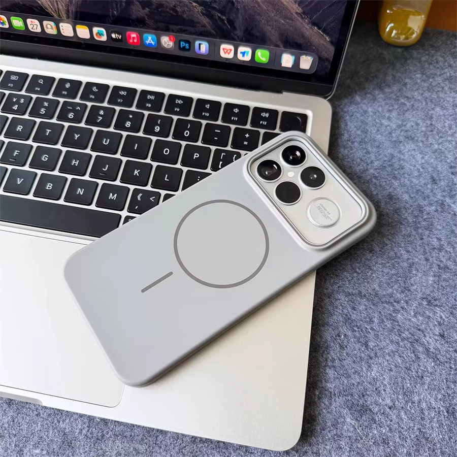 Ultradünne matte Hartschalen Schutzhülle für Xiaomi POCO F8 Ultra F7 X7 X6 X5 F6 F5 Pro M6 mit magnetischer kabelloser Ladeabdeckung in Schwarz und Grau - Bild 3