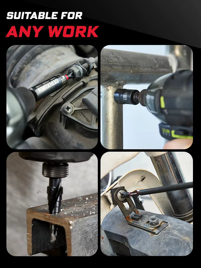 Geinxurn 38-teiliges Werkzeugset mit Stecknuss- und Bithalter, S2-Schraubendreher-Bits, Mutternschrauber, Mini-Wrench und Schnellwechseladapter für Heimwerker - Bild 4