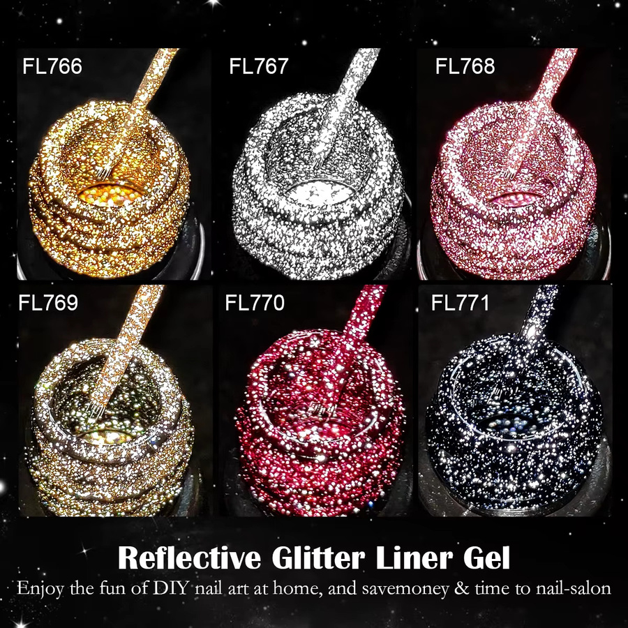 FOUR LILY Glitzer-Liner-Nagelgel, 5 ml, Schimmernd - Bild 3
