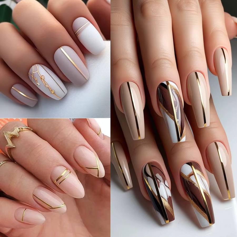 HotPress Nagelaufkleber, Gold, Metallic, Geometrisch - Bild 2