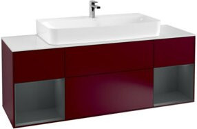 V&B Waschtischunterschrank Finion mit Wandbeleuchtung in Peony Matt Lacquer, Breite: 160 cm, Höhe: 50,1 cm, Tiefe: 50,1 cm - Bild 1