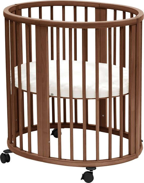 Stokke Sleepi Mini Bundle inkl. Matratze und Spannbetttuch in Braun aus Buchenholz, B/T: 59 x 76,4 cm - Bild 1