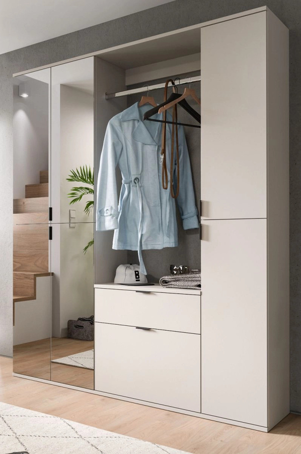 Garderobe mit Spiegel und Schuhschrank Line-Up von Inn.Furn in Kaschmir, B/H: 152 x 193 cm - Bild 1