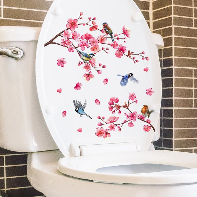 HonC Selbstklebender Wandaufkleber mit Pflaumenblüten und Vögeln in Mehrfarbig - Bild 1