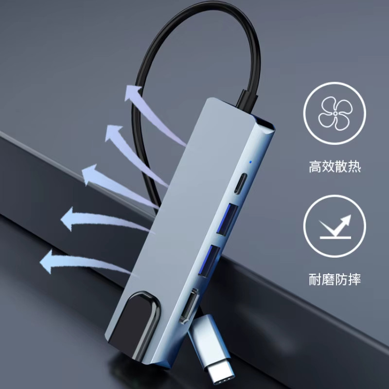 USB C Docking Station mit 5/8 Ports: Typ C zu HDMI und RJ45 Ethernet 100M sowie USB 3.0 5Gbps High Speed Hub Adapter für Laptop und Macbook - Bild 4