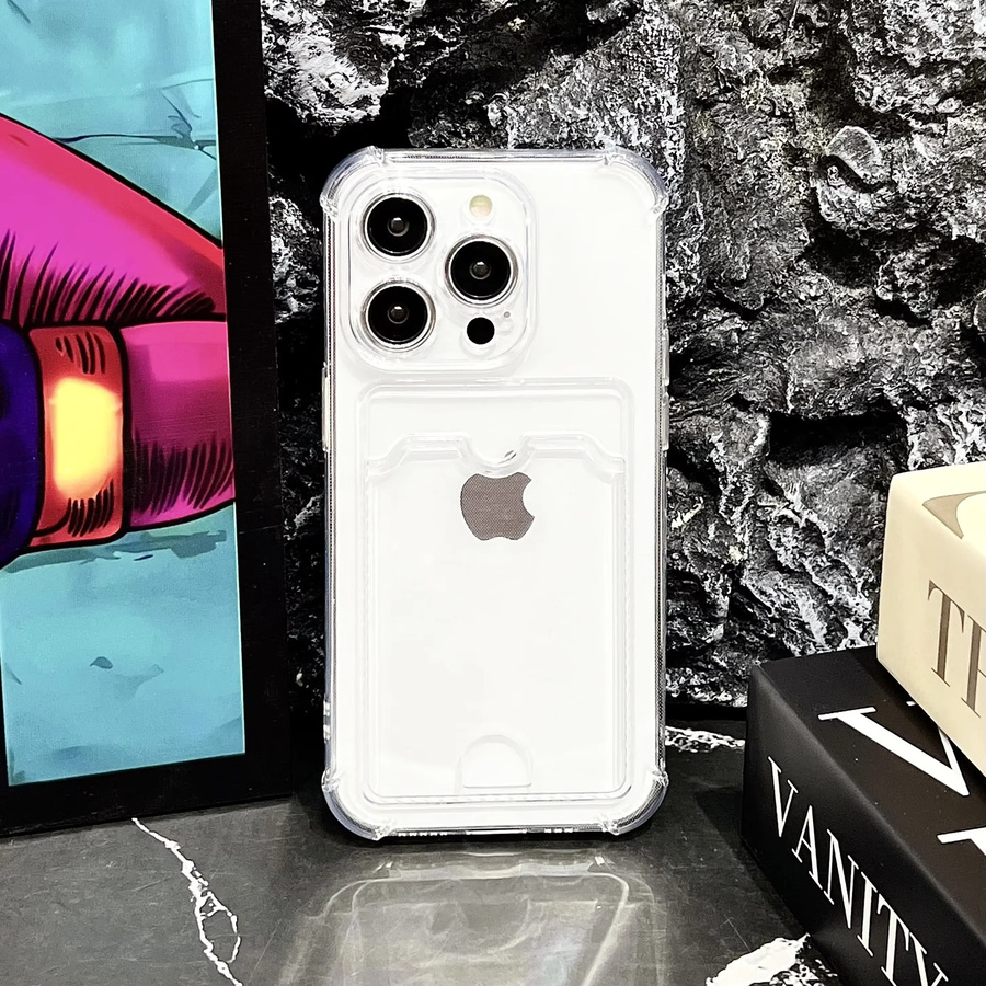 Transparente Schutzhülle mit Kartenfach für iPhone 11 bis iPhone 18 Pro Max, stoßfeste Kartenhalter-Tasche - Bild 2