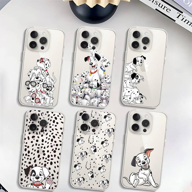 Transparente Handyhülle mit Dalmatiner Hund Motiv für Apple iPhone 11 bis 17 Pro Max Mini Plus stoßfest - Bild 1