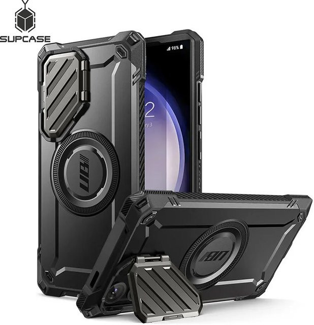 SUPCASE UB Mag XT Schutzhülle für Samsung Galaxy S24 Ultra 6,8 Zoll in Schwarz mit Kameraabdeckung und integriertem Ständer - Bild 1