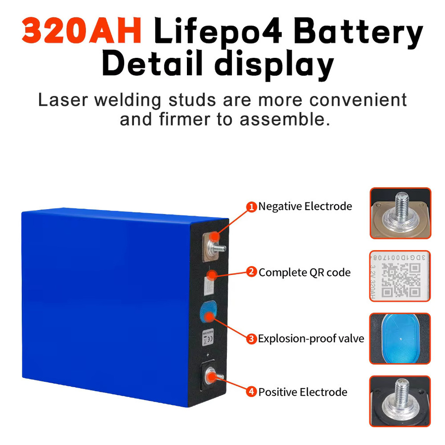 Fullfutura LiFePO4 Batterie 3,2V 320Ah Klasse A für DIY Heimenergiespeicher Solar Camping und RV - Bild 7