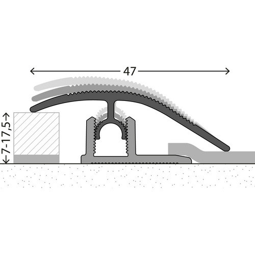 CARL PRINZ Anpassungsprofil PROFI-TEC aus Aluminium in Silber, B: 47 mm, H: 15 mm, mit verdeckter Befestigung - Bild 1