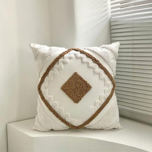 JMG Clothing Samt Kissenbezug mit Stickerei im Bohemian Stil, B/B: 45 x 45 cm, Mehrfarbig - Bild 1
