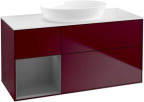 V&B Waschtischunterschrank Finion mit Wandbeleuchtung in Anthrazit lackiert, Breite: 120 cm, Tiefe: 50,1 cm, Höhe: 50,1 cm - Bild 1