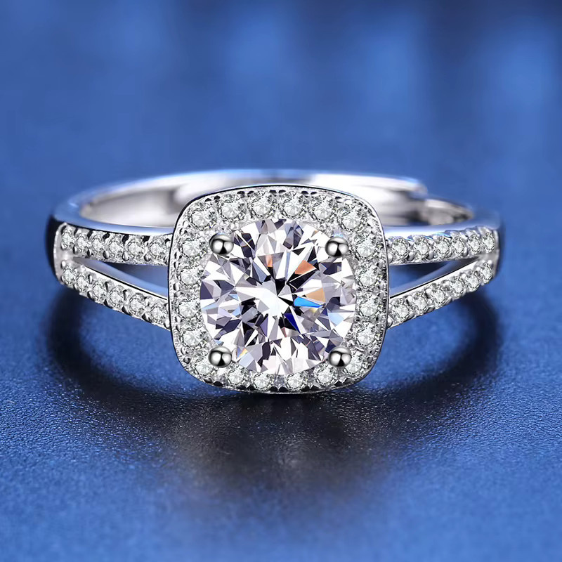 Joyce jelly 13 Ring, 925 Silber, Moissanite, Damen, Verlobung - Bild 1