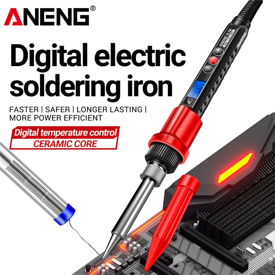 ANENG SL106 Digitaler Elektrischer Lötkolben mit einstellbarer Temperatur in Rot - Bild 2