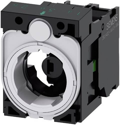 Siemens 3SU1501-1AG30-1BA0 Kontaktelement mit LED-Element und Adapter, 1 Schließer, Gelb, 24V DC/AC - Bild 1
