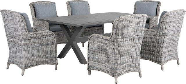 Beliani Gartentisch Set CASCAIS in Grau mit Aluminium und Metall, B/T/H: 200 x 105 x 96 cm - Bild 1