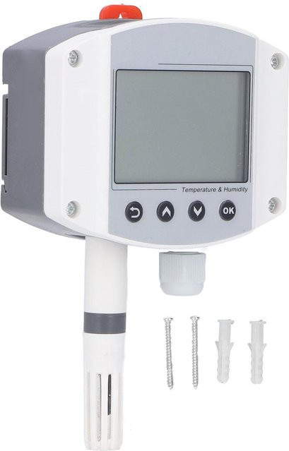 TOMTOP JMS Temperatursensor-Feuchtigkeitstransmitter mit LCD-Display für Maschinenausrüstung, Wandmontage, 4-20 mA, Weiß - Bild 1