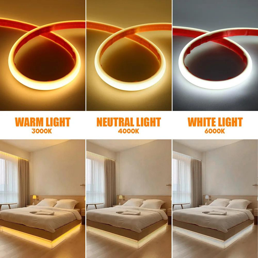GuangZhouZhenqin LED COB Strip Licht Set in Cool White, Wasserdicht IP67 Silikonschlauchlicht mit EU Strom-Kit, 220V Lineare Beleuchtung, Länge: 5,0 m - Bild 3